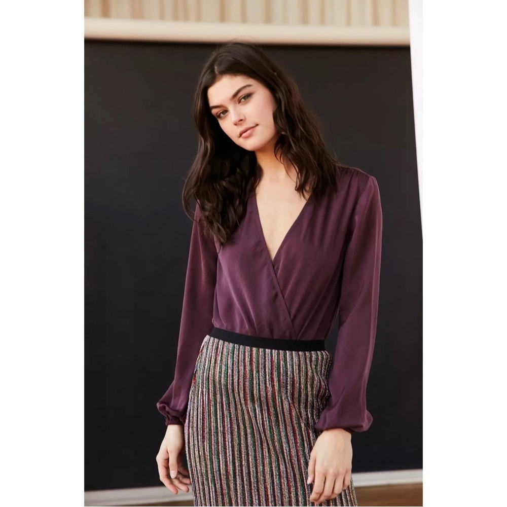 Urban Outfitters Out From Under Bodysuit Long Sleeve Burgundy Purple S